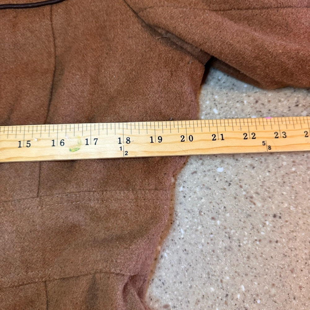 Coogi Womens Peacoat Size Large Tan Brown Button & Zip Down Warm Cozy - Picture 5 of 12